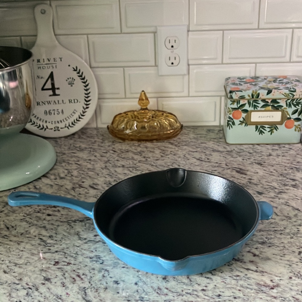 New Blue Cuisinart 10 Inch Cast Iron Skillet